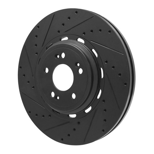 DFC Brake Rotor - Drilled and Slotted - Black 633-10006L
