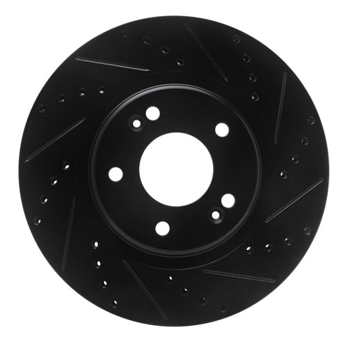DFC Brake Rotor - Drilled and Slotted - Black 633-03054R