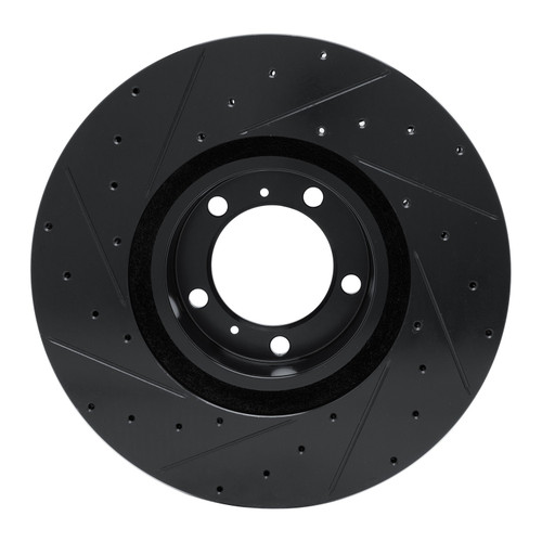 DFC Brake Rotor - Drilled and Slotted - Black 633-02085D