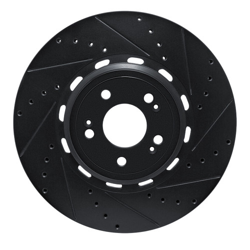 DFC Brake Rotor - Drilled and Slotted - Black 633-10006R