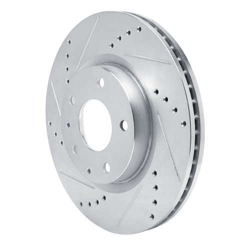 DFC Brake Rotor - Drilled and Slotted - Silver 631-80081L