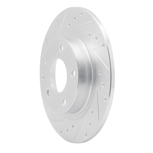DFC Brake Rotor - Drilled and Slotted - Silver 631-80051L