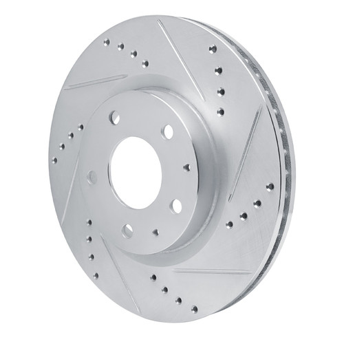 DFC Brake Rotor - Drilled and Slotted - Silver 631-80081R