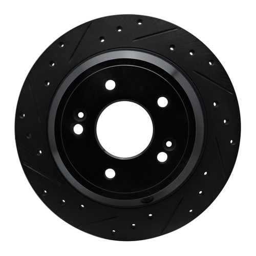 DFC Brake Rotor - Drilled and Slotted - Black 633-03039L
