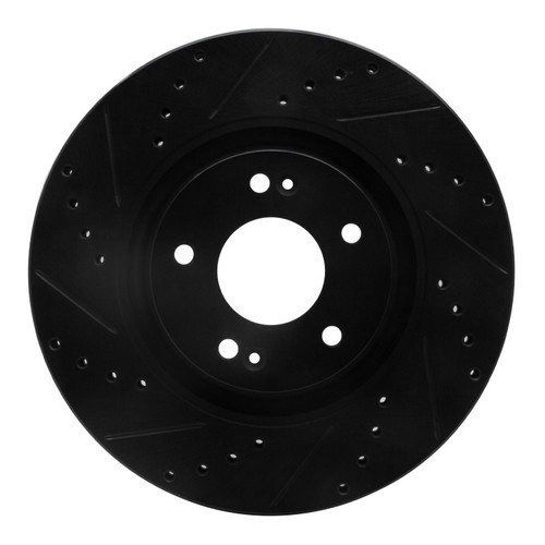 DFC Brake Rotor - Drilled and Slotted - Black 633-03003L