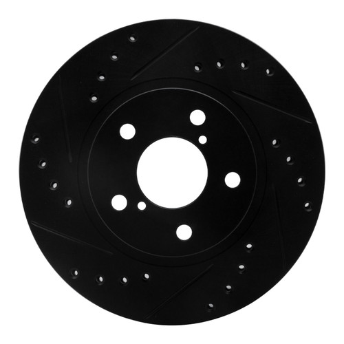DFC Brake Rotor - Drilled and Slotted - Black 633-13007L