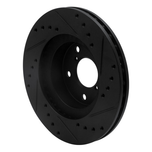 DFC Brake Rotor - Drilled and Slotted - Black 633-13007L