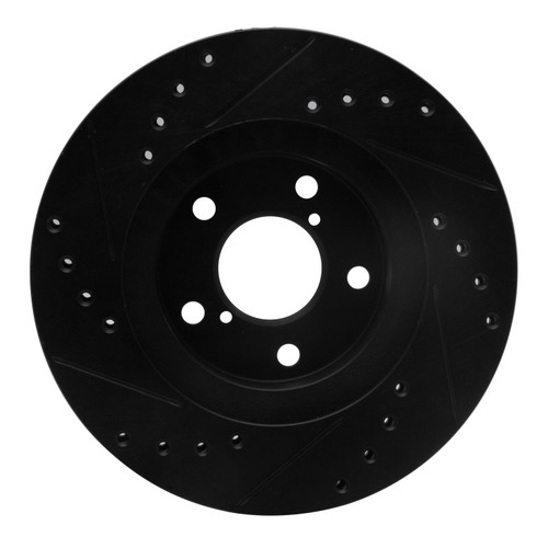 DFC Brake Rotor - Drilled and Slotted - Black 633-13007R