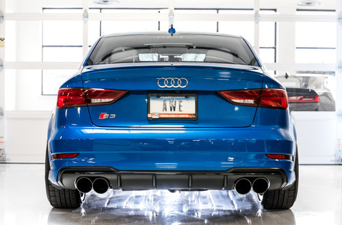 AWE Tuning AWE SwitchPath™ Exhaust for Audi 8V S3 - Diamond Black Tips, 102mm