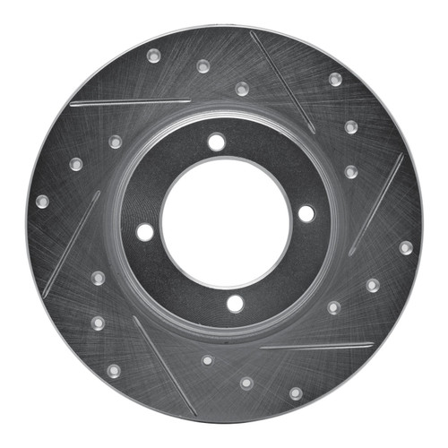 DFC Brake Rotor - Drilled and Slotted - Silver 631-80054R