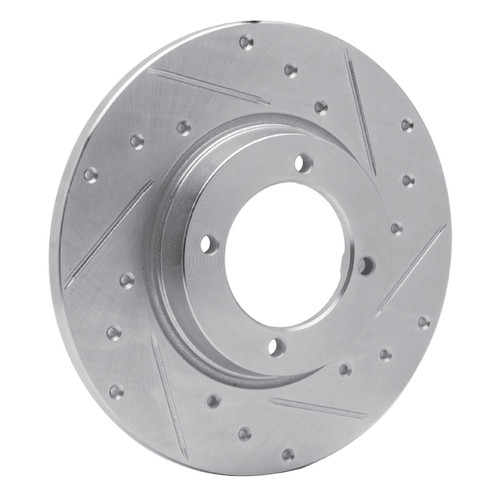 DFC Brake Rotor - Drilled and Slotted - Silver 631-80054R