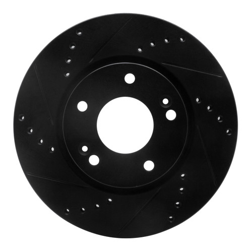 DFC Brake Rotor - Drilled and Slotted - Black 633-03016L