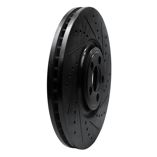 DFC Brake Rotor - Drilled and Slotted - Black 633-20026R