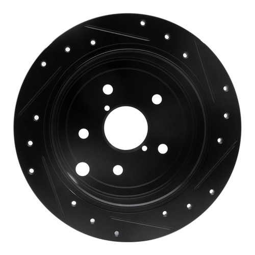 DFC Brake Rotor - Drilled and Slotted - Black 633-13024L