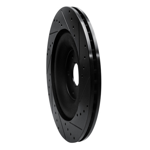 DFC Brake Rotor - Drilled and Slotted - Black 633-20027L