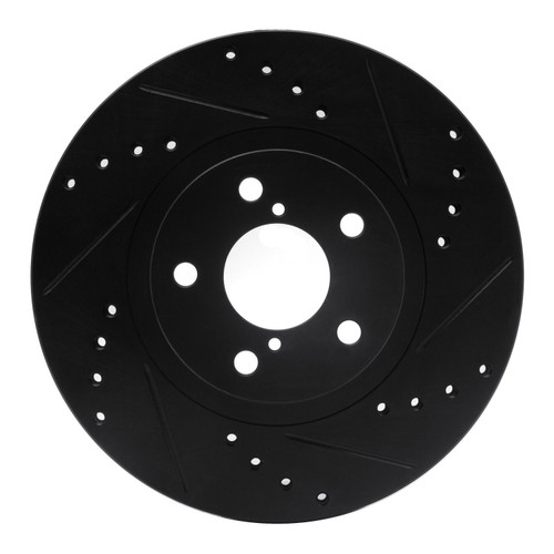DFC Brake Rotor - Drilled and Slotted - Black 633-13009R