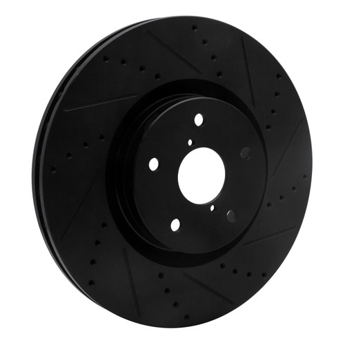 DFC Brake Rotor - Drilled and Slotted - Black 633-13016R