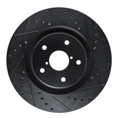 DFC Brake Rotor - Drilled and Slotted - Black 633-13049R
