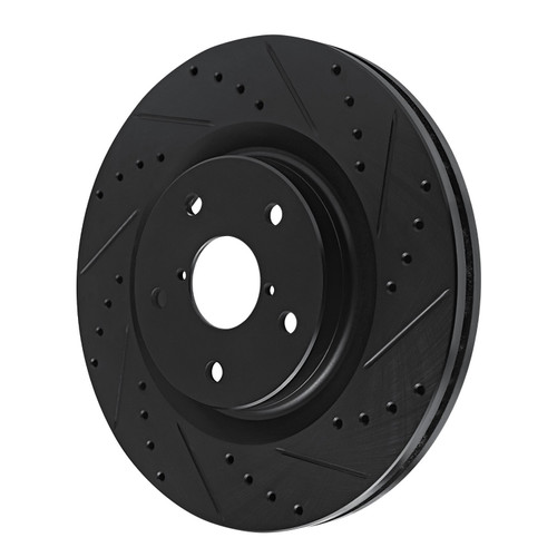 DFC Brake Rotor - Drilled and Slotted - Black 633-13049R