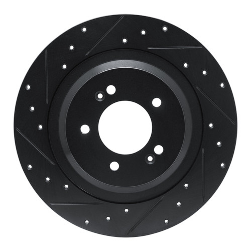 DFC Brake Rotor - Drilled and Slotted - Black 633-21049L