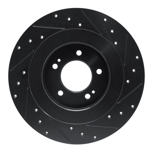 DFC Brake Rotor - Drilled and Slotted - Black 633-21049L