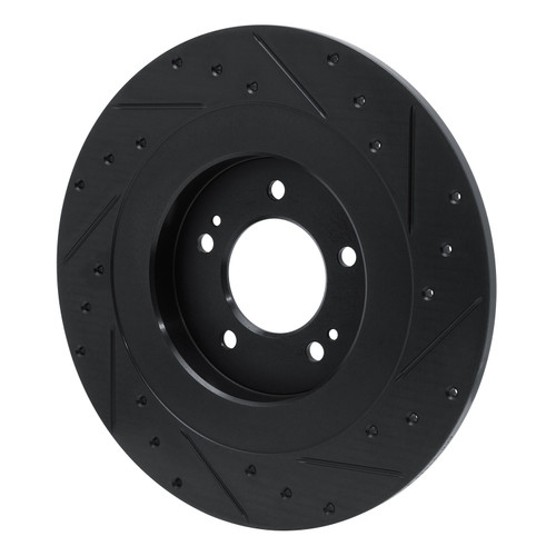DFC Brake Rotor - Drilled and Slotted - Black 633-21049L