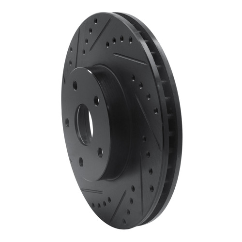 DFC Brake Rotor - Drilled and Slotted - Black 633-13011L