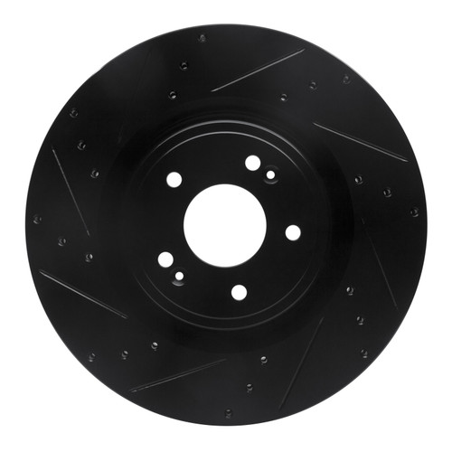 DFC Brake Rotor - Drilled and Slotted - Black 633-21038L