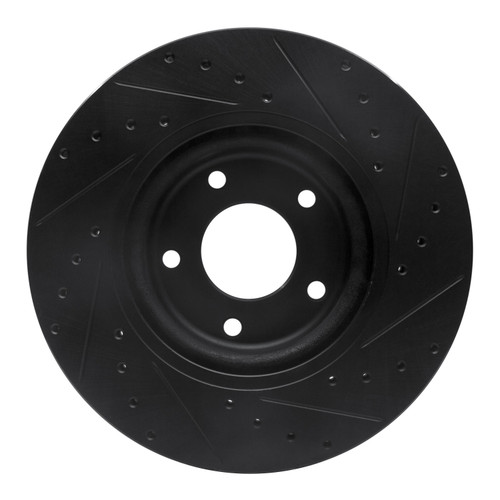 DFC Brake Rotor - Drilled and Slotted - Black 633-20011L