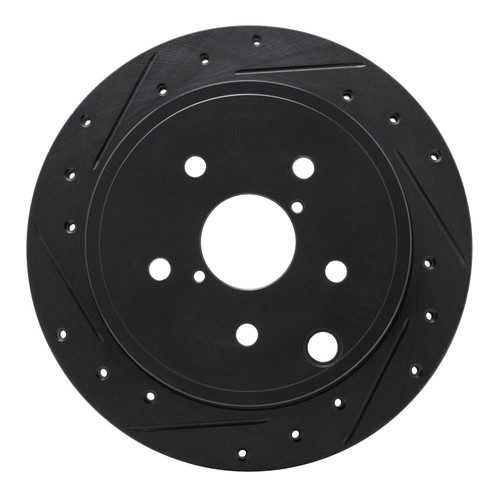 DFC Brake Rotor - Drilled and Slotted - Black 633-13050L