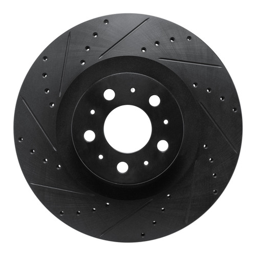 DFC Brake Rotor - Drilled and Slotted - Black 633-26007L