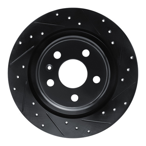 DFC Brake Rotor - Drilled and Slotted - Black 633-27058R