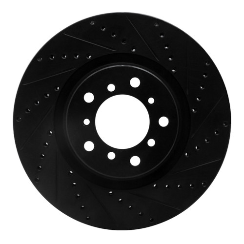 DFC Brake Rotor - Drilled and Slotted - Black 633-31054D