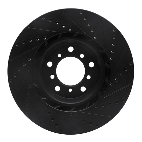 DFC Brake Rotor - Drilled and Slotted - Black 633-31055D