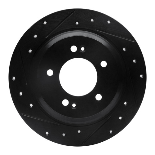 DFC Brake Rotor - Drilled and Slotted - Black 633-21014L