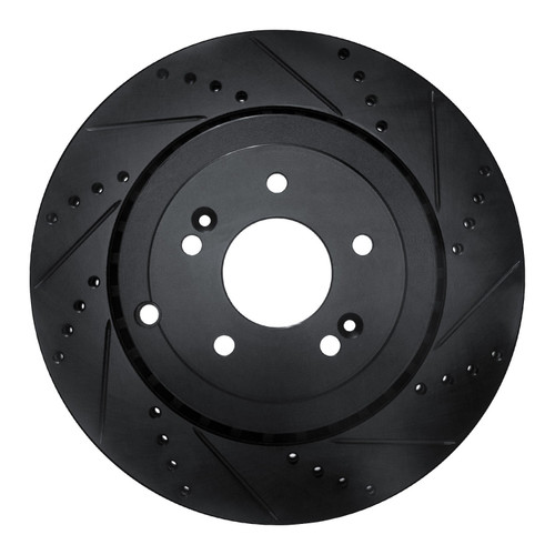 DFC Brake Rotor - Drilled and Slotted - Black 633-21039R