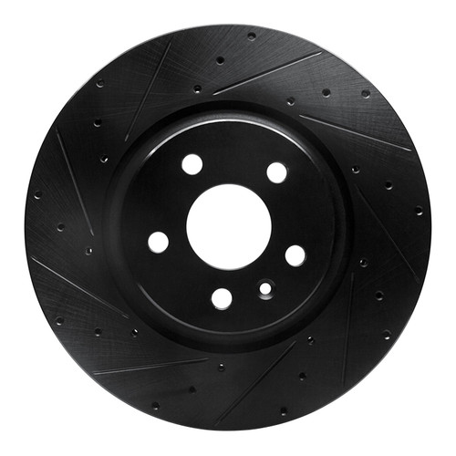 DFC Brake Rotor - Drilled and Slotted - Black 633-26001L