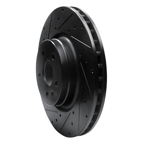 DFC Brake Rotor - Drilled and Slotted - Black 633-26001L
