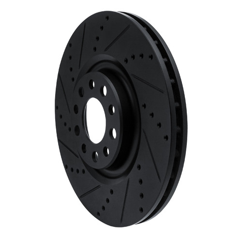DFC Brake Rotor - Drilled and Slotted - Black 633-16012L