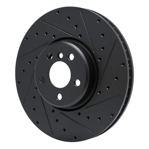 DFC Brake Rotor - Drilled and Slotted - Black 633-31134D