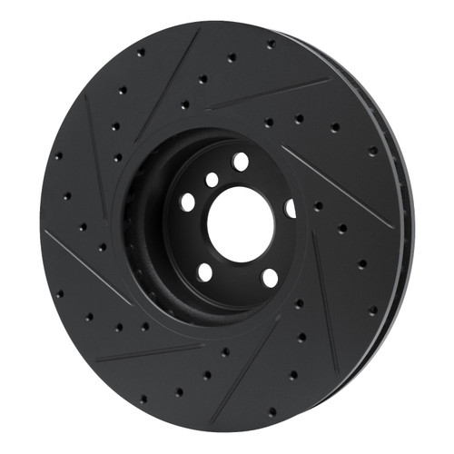DFC Brake Rotor - Drilled and Slotted - Black 633-31134D