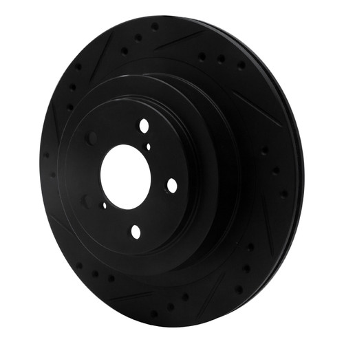 DFC Brake Rotor - Drilled and Slotted - Black 633-13019L