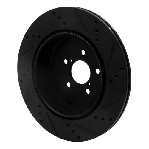 DFC Brake Rotor - Drilled and Slotted - Black 633-13040L