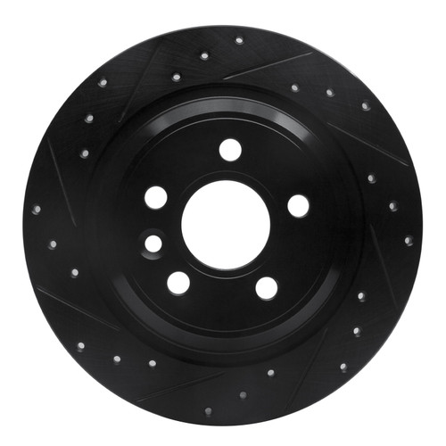 DFC Brake Rotor - Drilled and Slotted - Black 633-27035L