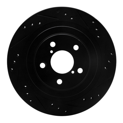 DFC Brake Rotor - Drilled and Slotted - Black 633-13019R