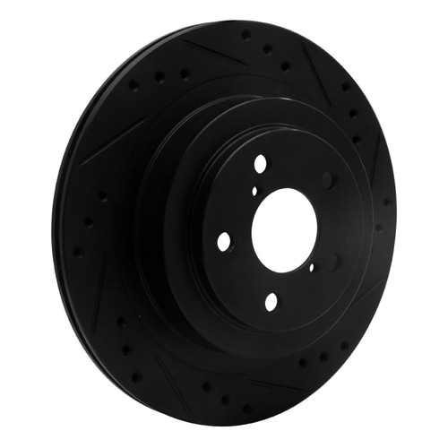 DFC Brake Rotor - Drilled and Slotted - Black 633-13019R