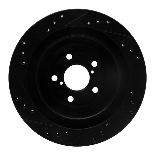 DFC Brake Rotor - Drilled and Slotted - Black 633-13019R