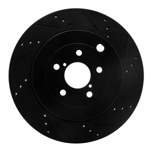 DFC Brake Rotor - Drilled and Slotted - Black 633-13040R