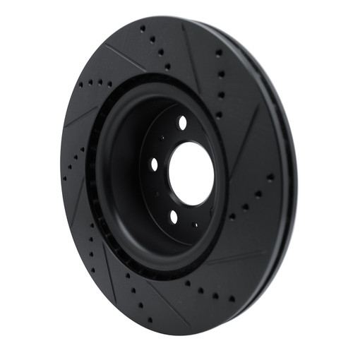 DFC Brake Rotor - Drilled and Slotted - Black 633-26002L