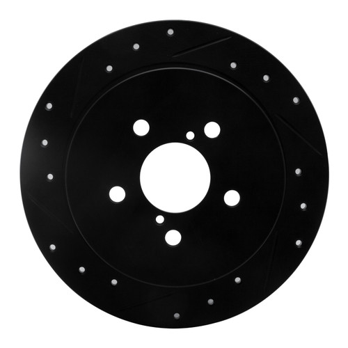 DFC Brake Rotor - Drilled and Slotted - Black 633-13020L
